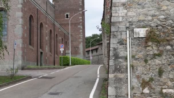 Vista Panorámica Antigua Iglesia Turbigo Italia — Vídeo de stock