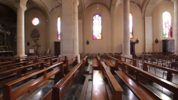 Interno Della Chiesa Cattolica Turbigo Italia — Video Stock