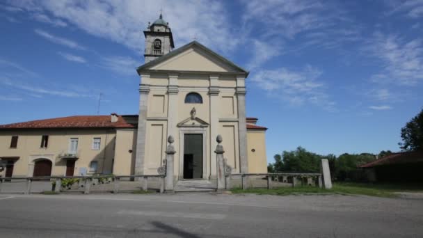 Malownicze Zdjęcia Starożytnego Kościoła Katolickiego Włochy — Wideo stockowe