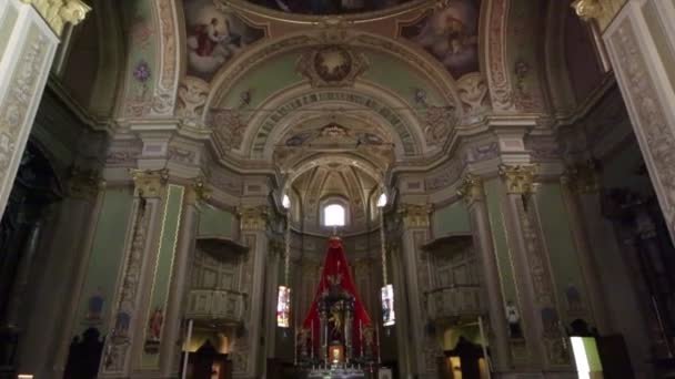 Interior Iglesia Con Altar Italia — Vídeos de Stock