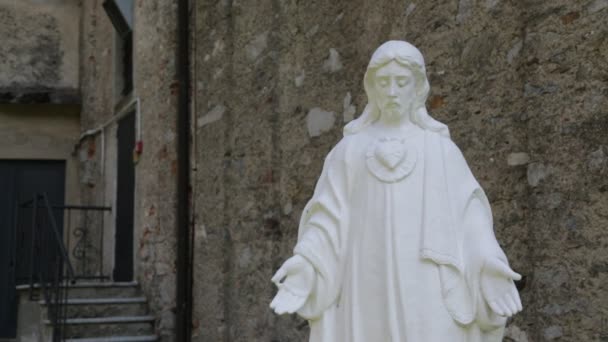 Bela Estátua Religiosa Igreja Itália — Vídeo de Stock