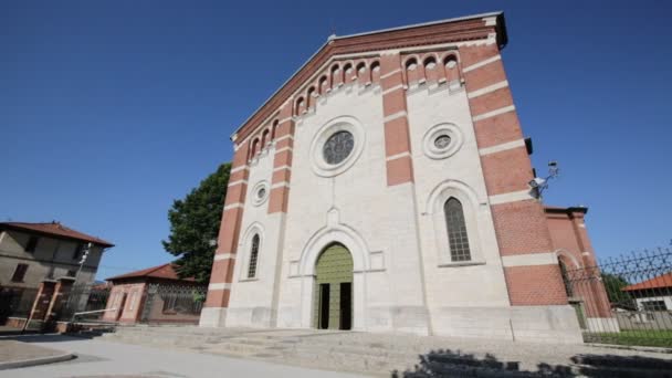 Eski Katolik Dini Bina Varano Borghi Talya — Stok video