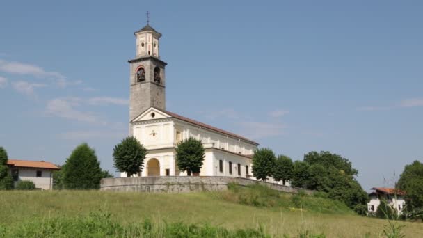 Vacker Utsikt Över Vackra Antika Italienska Katolska Kyrkor — Stockvideo