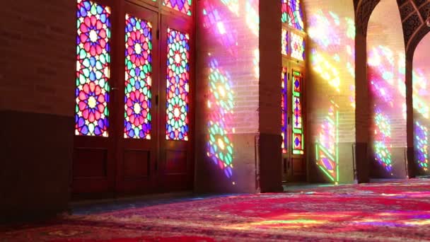 Εσωτερικό Της Εκκλησίας Βιτρό Παράθυρα Στο Ιράν — Αρχείο Βίντεο