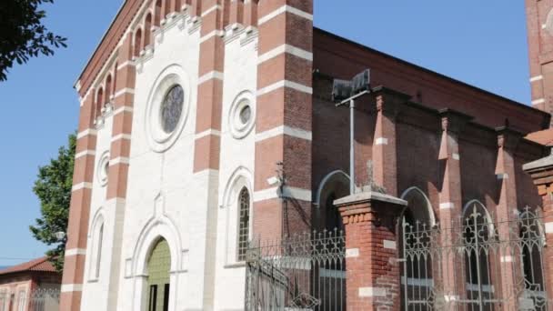 Eski Katolik Dini Bina Varano Borghi Talya — Stok video