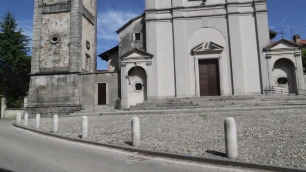 Malownicze Zdjęcia Starożytnego Kościoła Katolickiego Włochy — Wideo stockowe