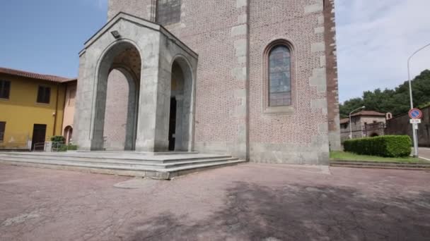 Doğal Görünümünü Antik Kilise Turbigo Talya — Stok video