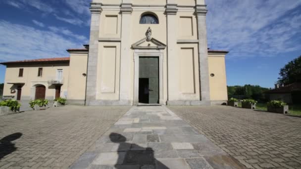 Riprese Panoramiche Dell Antica Chiesa Cattolica Italia — Video Stock