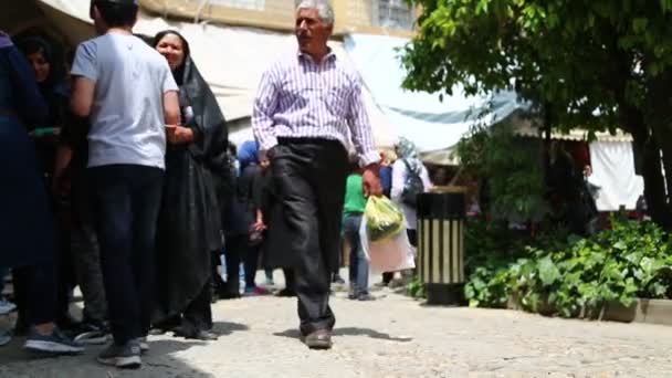 Şiraz Eski Tarihi Çarşıda Yürüyen Insanlar Ran — Stok video