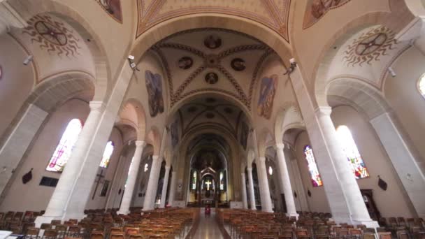 Innenraum Der Katholischen Kirche Turbigo Italien — Stockvideo