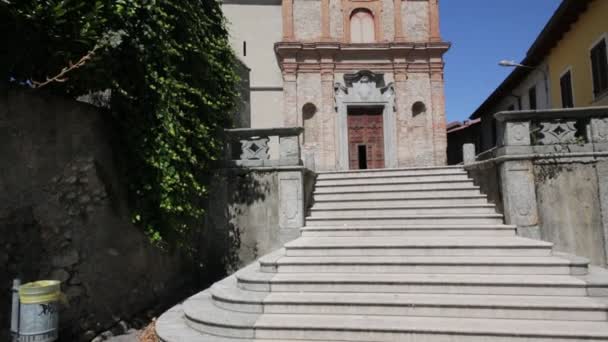 Riprese Panoramiche Dell Antica Chiesa Cattolica Italia — Video Stock