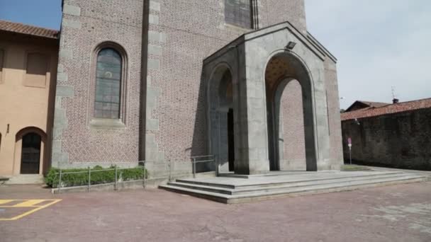 Doğal Görünümünü Antik Kilise Turbigo Talya — Stok video