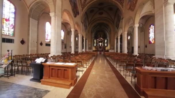 Interior Catholic Church Turbigo Italy — Stock Video