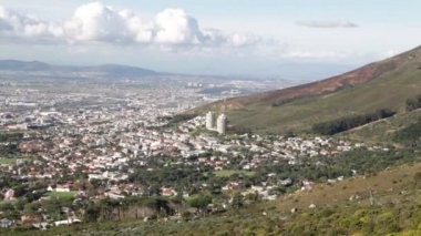 cape town şehir manzarası Masa Dağı havadan görüntüleri