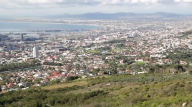 cape town şehir manzarası Masa Dağı havadan görüntüleri