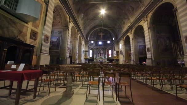 Innenraum Der Kirche Mit Altar Italien — Stockvideo
