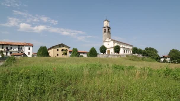 Vista Panorámica Hermosas Iglesias Católicas Italianas Antiguas — Vídeo de stock