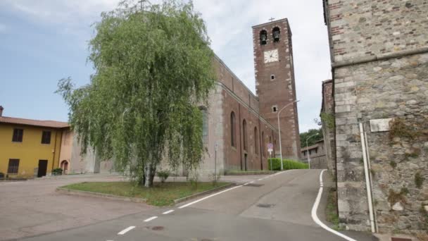 Vista Panorâmica Igreja Antiga Turbigo Itália — Vídeo de Stock
