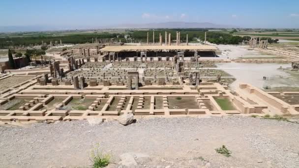 Persepolis Oude Ruïnes Historische Bestemming Monumenten Iran — Stockvideo