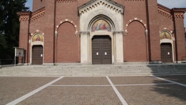 Vue Panoramique Beauitufl Ancien Bâtiment Religieux Catholique Italien — Video