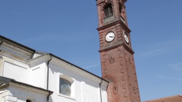 Mooie Beelden Van Oude Katholieke Godsdienst Gebouw Italië — Stockvideo