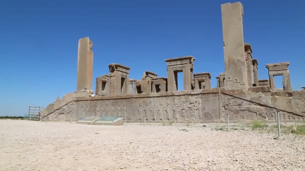 Persepolis Oude Ruïnes Historische Bestemming Monumenten Iran — Stockvideo