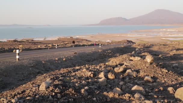 Hermoso Paisaje Lago Sal Danakil Etiopía — Vídeos de Stock