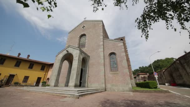 Pemandangan Gereja Kuno Turbigo Italia — Stok Video