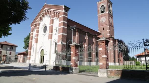 Mooie Beelden Van Oude Katholieke Godsdienst Gebouw Italië — Stockvideo