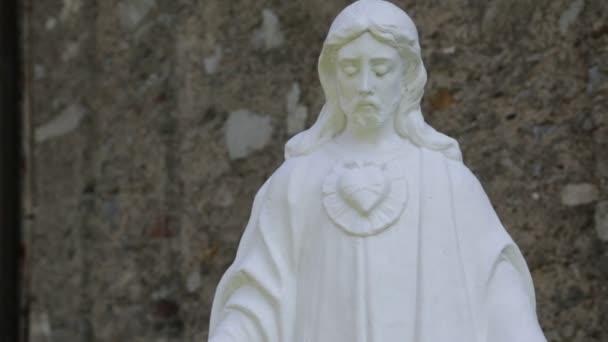 Красивая Религиозная Статуя Церкви Италия — стоковое видео