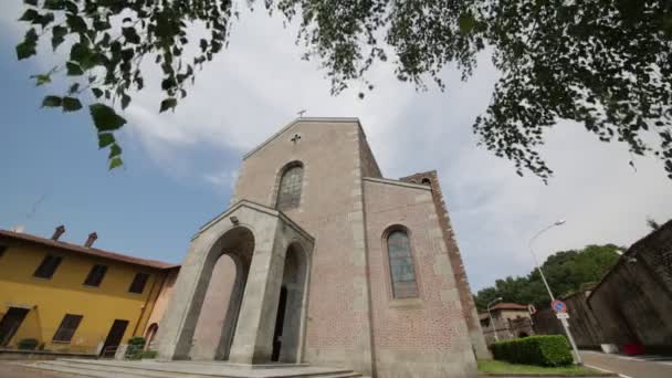 Vista Panorâmica Igreja Antiga Turbigo Itália — Vídeo de Stock