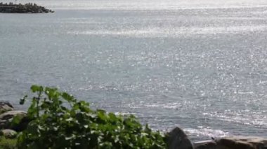 Güzel dalgalı denizin sakin görüntüleri.