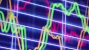 Menkul Kıymetler Borsası elektronik yönetim kurulu çeşitli numaraları ile yakın çekim görüntüleri