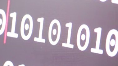 Lcd monitöründeki ikili kodların yakın çekim görüntüleri
