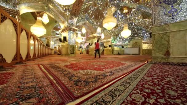 Wnętrze Piękne Orientalne Antyczne Meczet Iranie — Wideo stockowe
