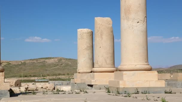 Beelden Van Oude Tempel Van Pasargad Iran — Stockvideo