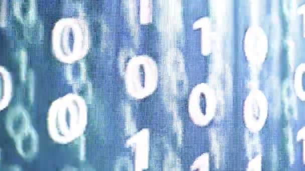 Imágenes Primer Plano Del Código Datos Binarios Azules Para Fondo — Vídeo de stock