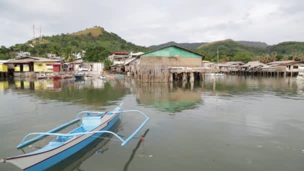 Filipiny Dom Slumsy Dla Biednych Ludzi Pojęcie Ubóstwa Degradacji — Wideo stockowe