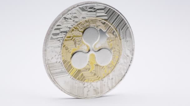 Bitcoin Sur Fond Blanc Comme Concept Argent Investissement — Video