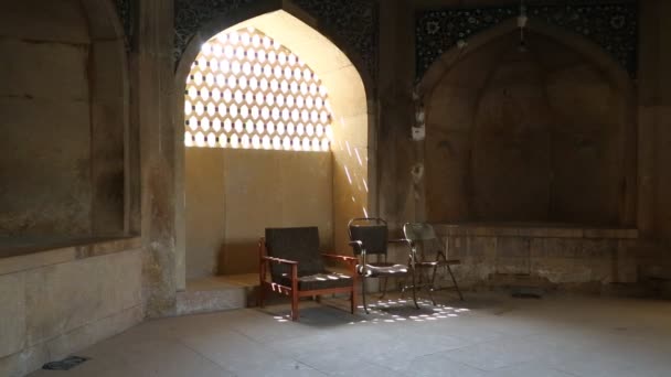 Wnętrze Piękne Orientalne Antyczne Meczet Iranie — Wideo stockowe