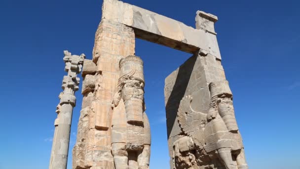 Persepolis Alte Ruinen Historische Sehenswürdigkeiten Iran — Stockvideo