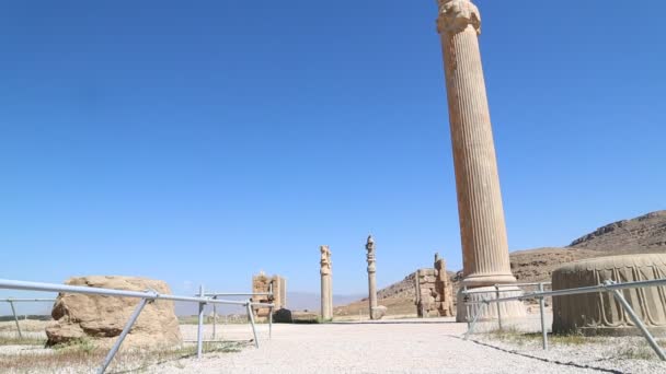 Stare Ruiny Persepolis Zabytki Historyczne Miejsca Docelowego Iranie — Wideo stockowe