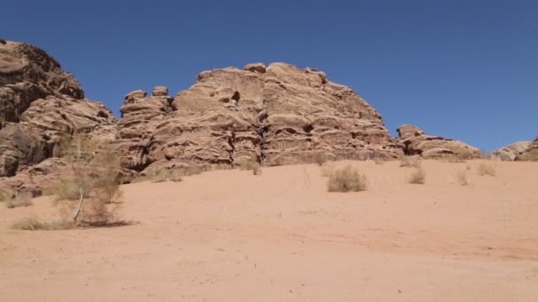 Krásný Pohled Poušti Wadi Rum Jordánské Hášimovské Království Úžasné Scenérie — Stock video