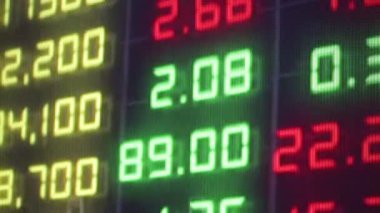 Menkul Kıymetler Borsası elektronik yönetim kurulu çeşitli numaraları ile yakın çekim görüntüleri