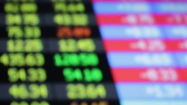 Menkul Kıymetler Borsası elektronik yönetim kurulu çeşitli numaraları ile yakın çekim görüntüleri