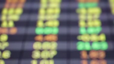 Menkul Kıymetler Borsası elektronik yönetim kurulu çeşitli numaraları ile yakın çekim bulanık görüntüleri