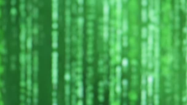 Close Footage Green Binary Data Code Background — Stock Video