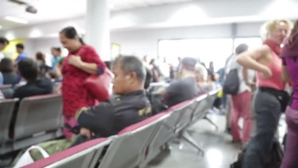 People Waiting Walking Gate Airport — Stock Video