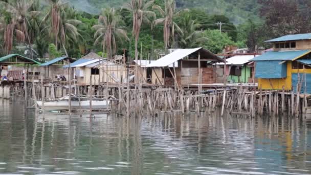 Philippines Maison Dans Bidonville Pour Les Pauvres Concept Pauvreté Dégradation — Video