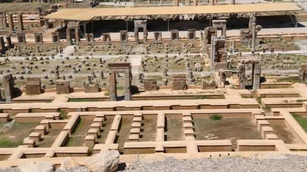 Orang Orang Persepolis Reruntuhan Tua Bersejarah Monumen Tujuan Iran — Stok Video